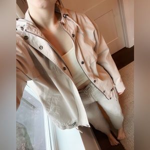 Lucky Brand Utility Cropped Trench Coat Jacket